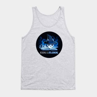 Cute Funny Cat Kitten Reading Book Sarcastic Humor Quote animal Lover Artwork Tank Top